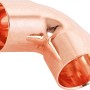 Kupfer Löt-Winkel Ø 22mm, 90-Grad Fitting für Kupferrohre, 10er-Set.