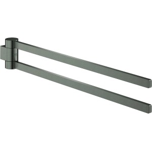 Grohe Selection Handtuchhalter, 2-armig, schwenkbar, Hard Graphite gebürstet.