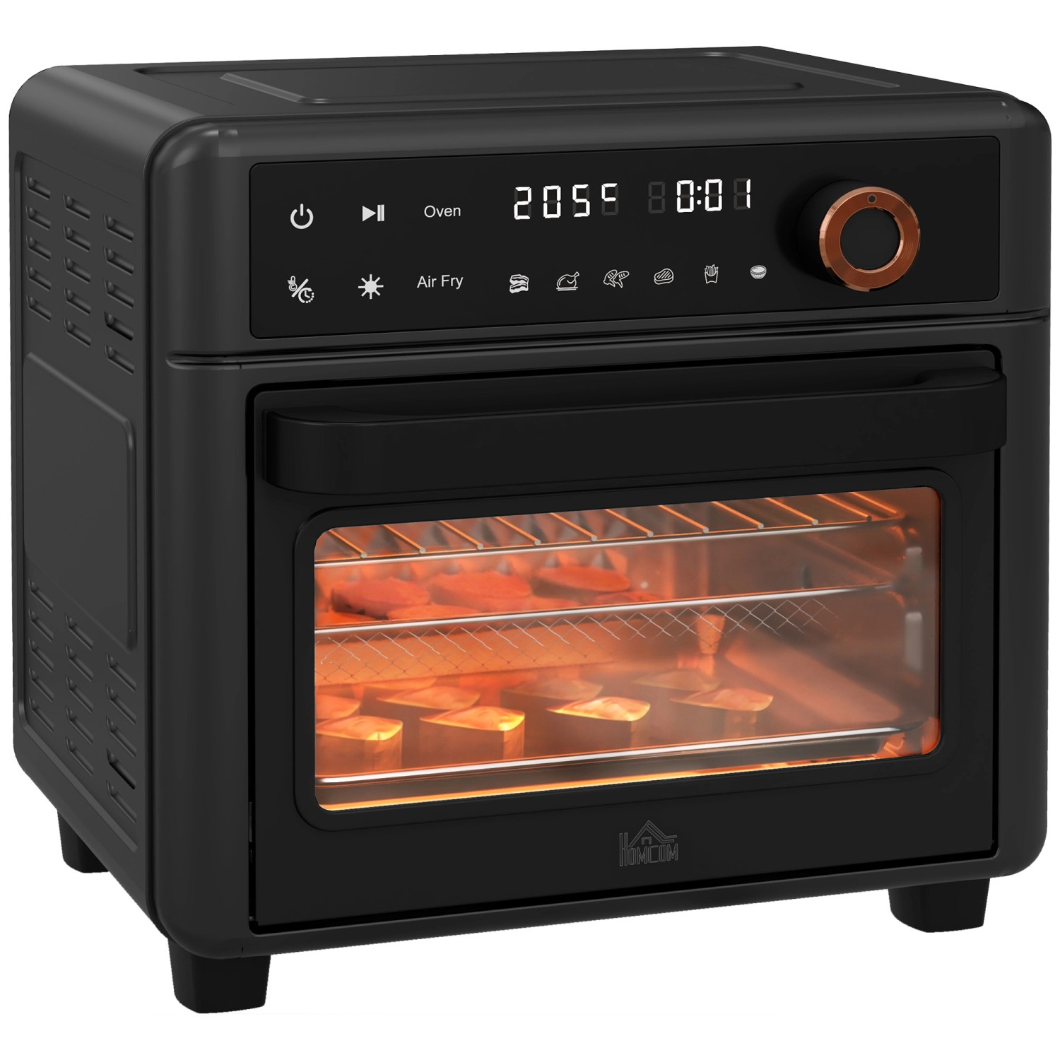 HOMCOM Minibackofen mit Umluft 13L Backblech Grillrost Krümelblech Edelstah günstig online kaufen