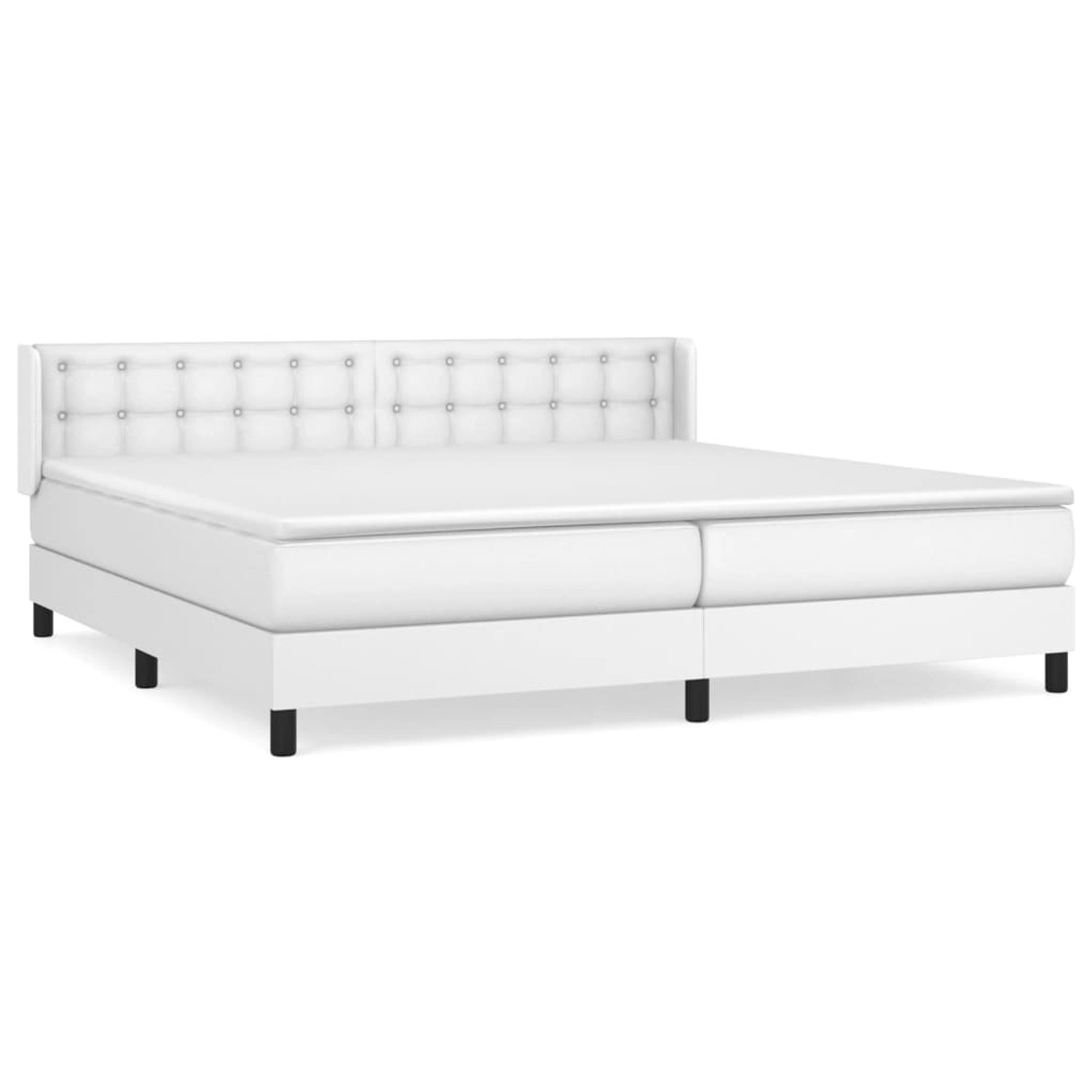 vidaXL Boxspringbett mit Matratze Weiß 200x200 cm Kunstleder 3130800 günstig online kaufen
