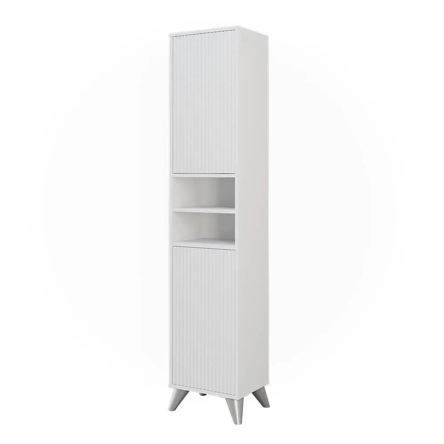Vicco Badschrank Leano Weiß 38 x 180 mit 2 Türen