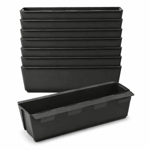 BigDean 10er Set Paletten Blumenkästen Einsatz mit Hängesystem zum Einhängen 37cm Anthrazit Pflanzkasten für Europalette Balkonkasten Blumentopf