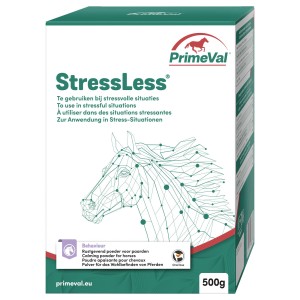 PrimeVal Stressless Pulver für Pferde, 500g. Beruhigendes Ergänzungsfuttermittel für mehr Wohlbefinden.