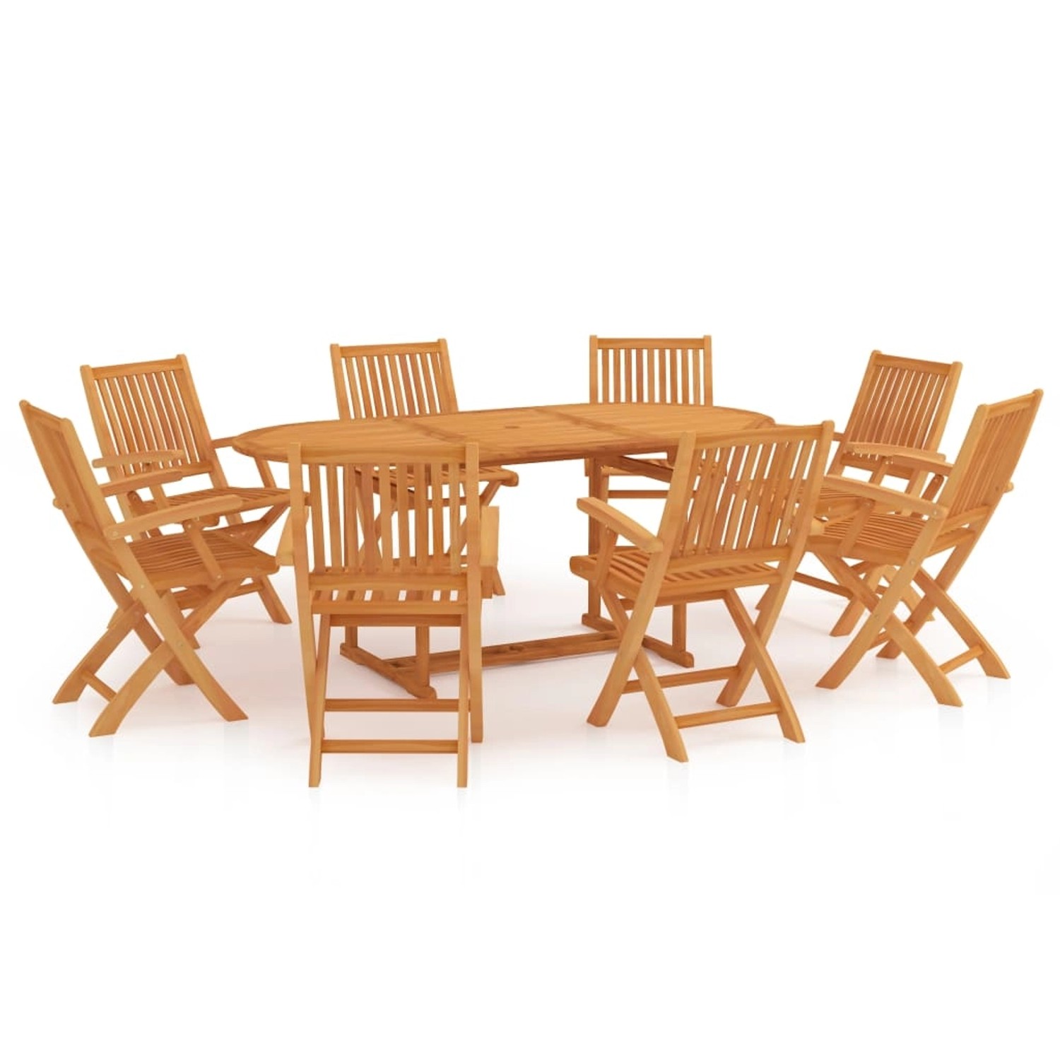 vidaXL 9-Tlg Garten-Essgruppe Massivholz Teak 3059562