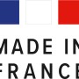 Hergestellt in Frankreich Logo für Poétic Pflanztopf, blau, weiß, rot.