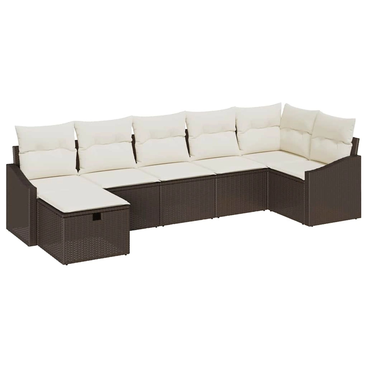 vidaXL Garten-Sofa-Set mit Kissen 7-Tlg Braun Poly Rattan 3359297 günstig online kaufen