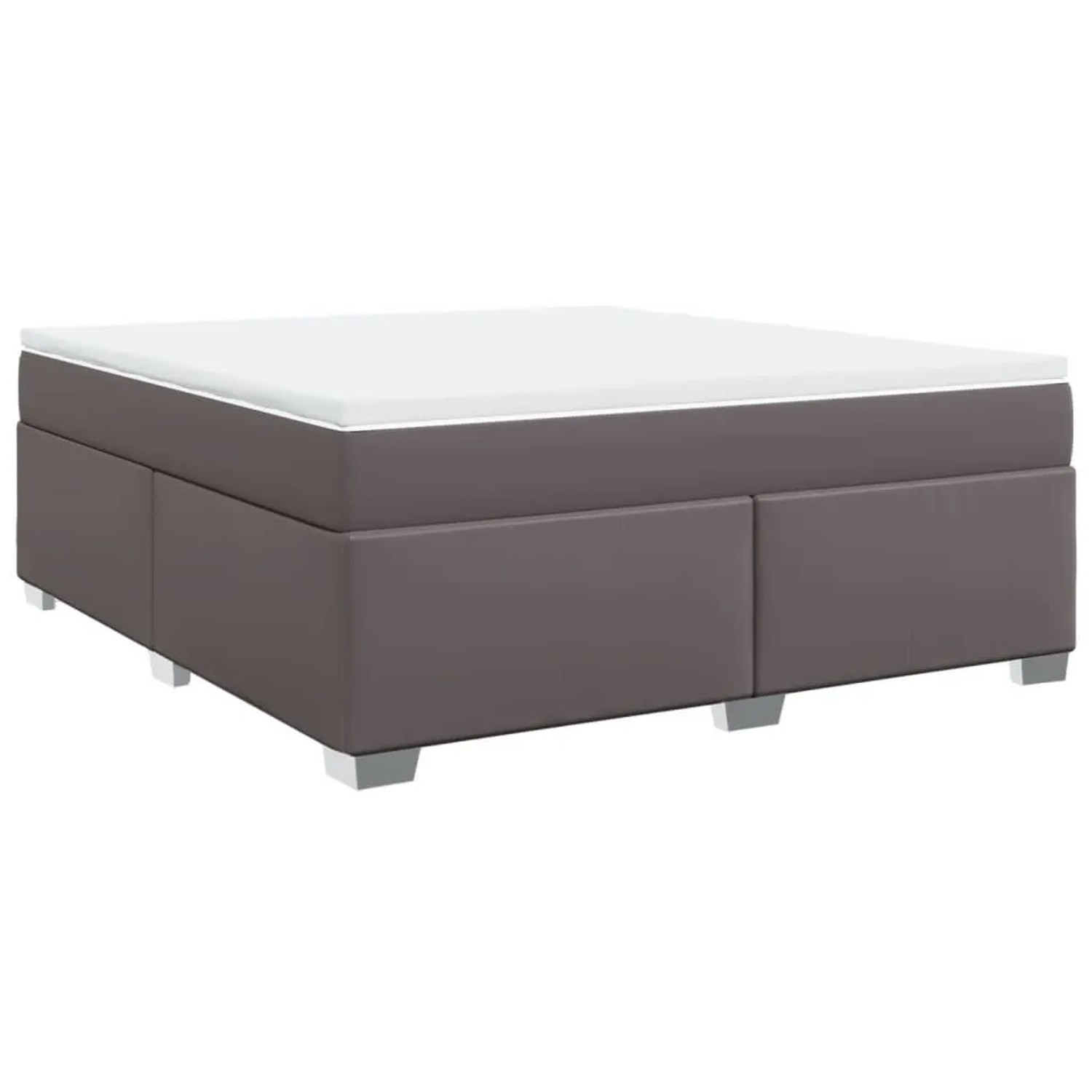 vidaXL Boxspringbett mit Matratze Grau 180x200 cm Kunstleder 3285223 günstig online kaufen