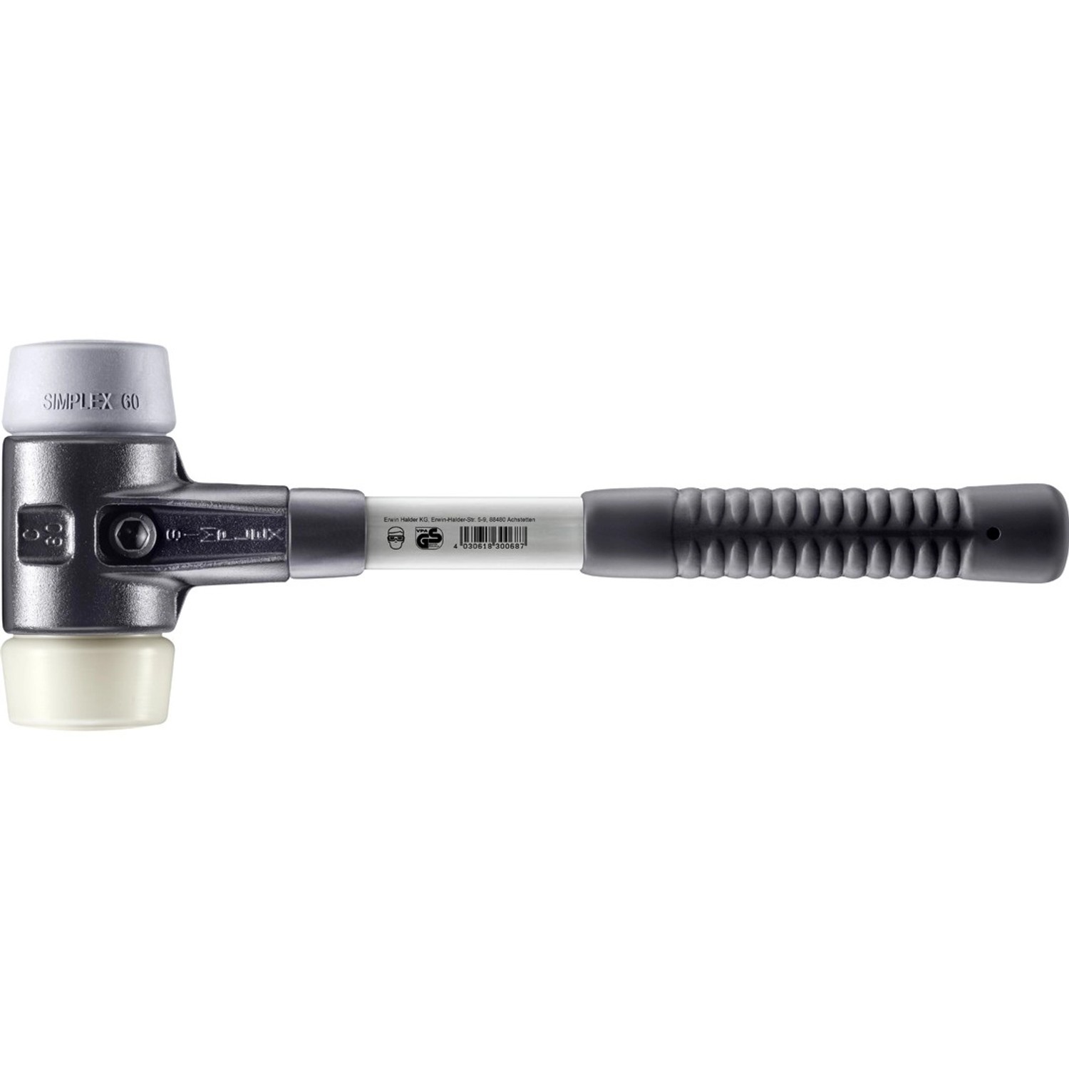 Halder Simplex Schonhammer Ø 60 mm TPE-mid Grau   Nylon mit Verstärktem Tem günstig online kaufen