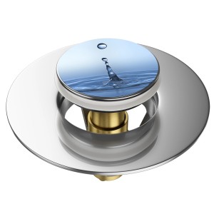 Sanilo Pop Up Waschbeckenstöpsel mit Tropfen-Motiv, verchromt.