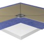 Bodenebenes, rechteckiges Duschboard 120x120 cm mit waagerechtem Ablauf. Barrierefreie Dusche.