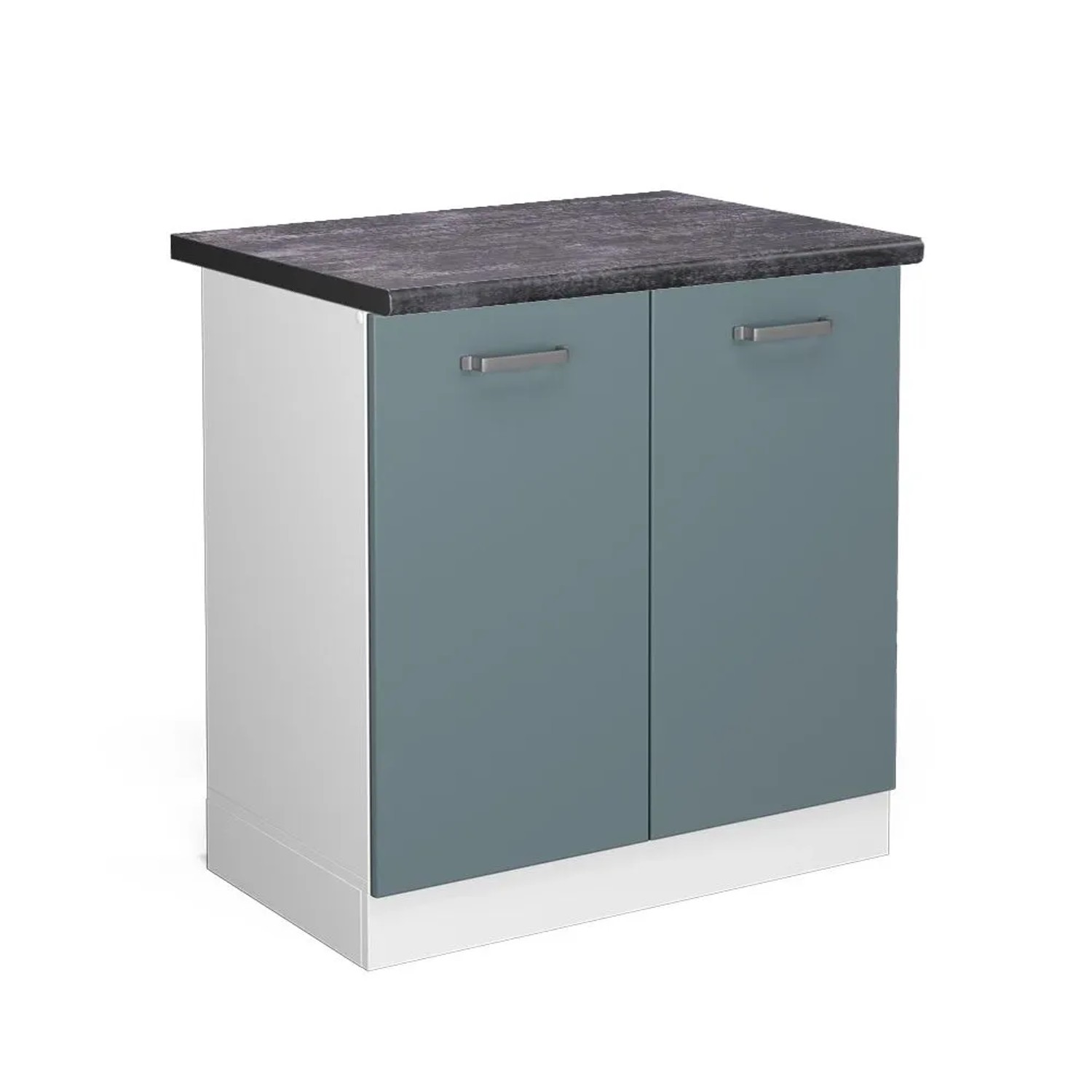 Vicco Spülenunterschrank R-Line Küchenunterschrank für die Spüle Blau-Grau Weiß 80 cm AP Anthrazit