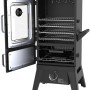 El Fuego Gasgrill/Smoker Portland W2, schwarz, mit Glasfenster und mehreren Rosten.