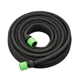 Relaxdays Tropfschlauch Gummi PVC Schwarz Grün Wassersparend 15 m 1,3 kg