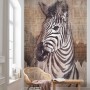 Komar Vliesfototapete Zebra, 200x250 cm, mit Zebra-Motiv im Wohnraum.
