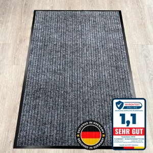 Anthrazitfarbene KARAT Schmutzfangmatte Dura 50x80 cm, rutschfeste Türmatte für Innen- und überdachte Außenbereiche.