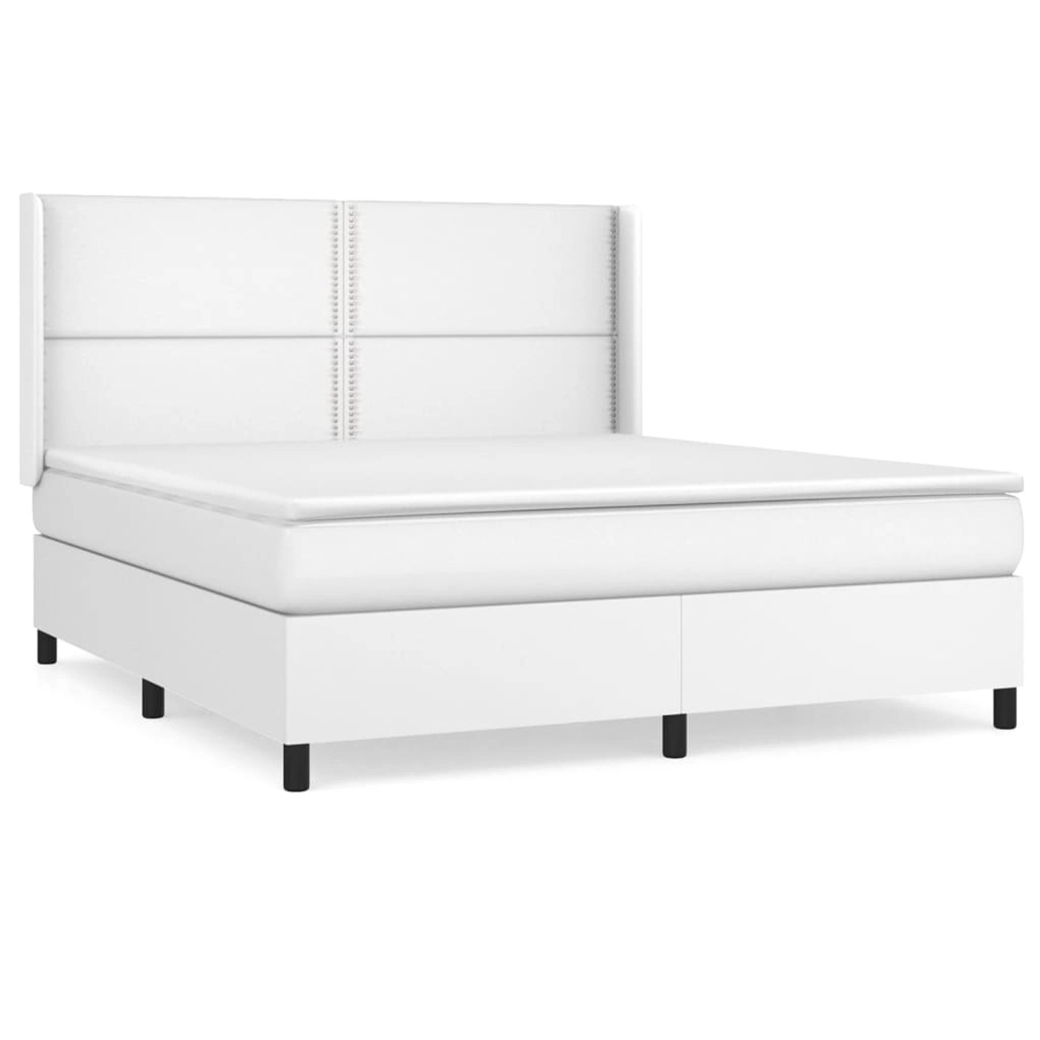 vidaXL Boxspringbett mit Matratze Weiß 180x200 cm Kunstleder1466275 günstig online kaufen