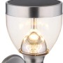 Globo LED-Solar-Wandleuchte Edelstahl mit Bewegungsmelder für den Außenbereich.