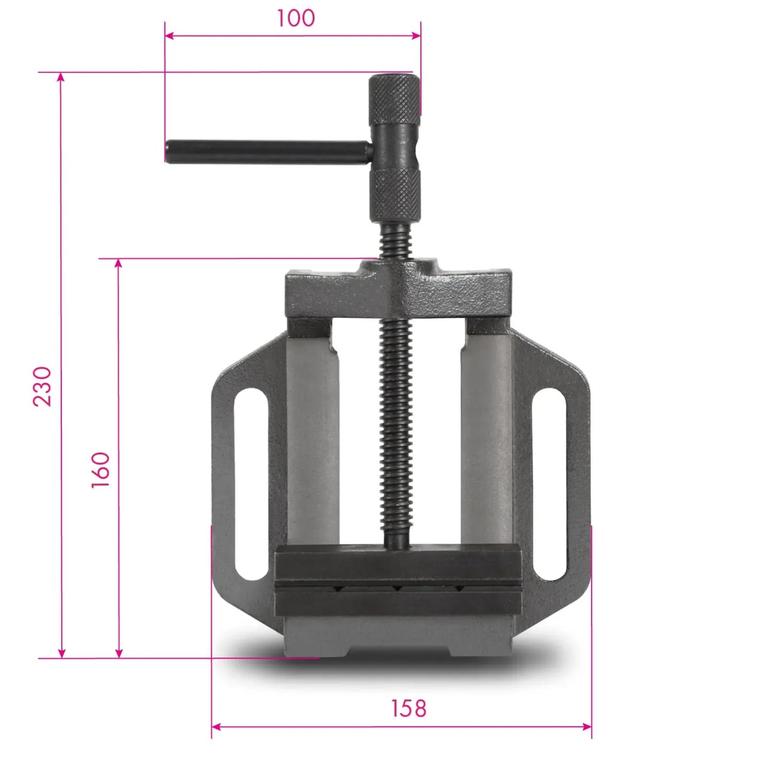 EBERTH Maschinenschraubstock, 100mm Backenbreite, max. 89mm Spannweite, für präzise Bohr- und Fräsarbeiten.