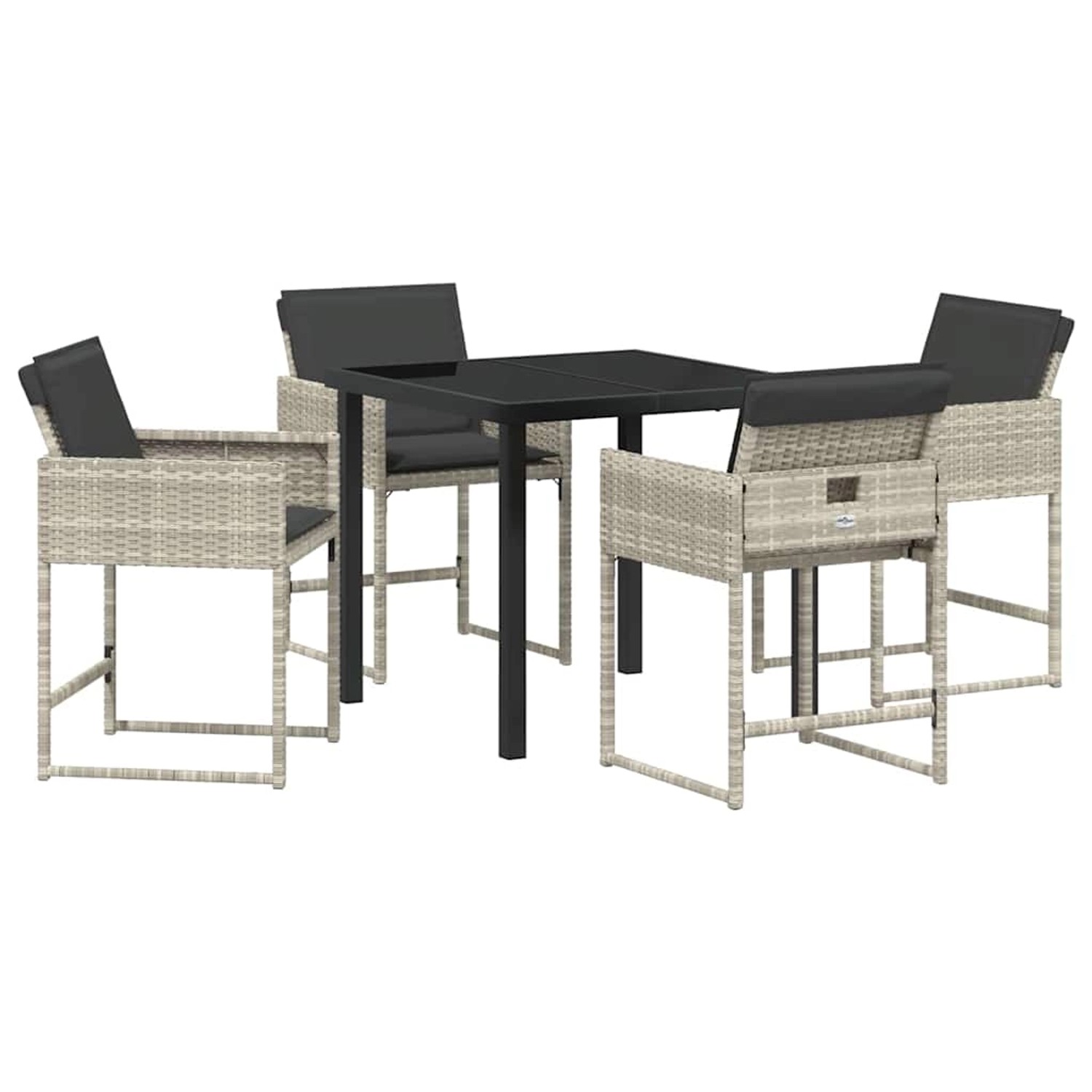 vidaXL Garten Essgruppe mit Kissen 5-Tlg Hellgrau Poly Rattan 3380024 günstig online kaufen