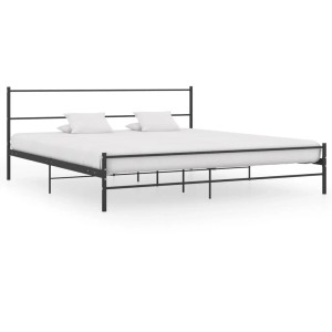 Schwarzes Metall Bettgestell 180x200 cm für Doppelbett, Schlafzimmer Möbel.