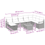 vidaXL Gartenmöbel-Set, 9-teilig, schwarz, Poly Rattan, mit Maßen. Ideal für Terrasse und Garten.