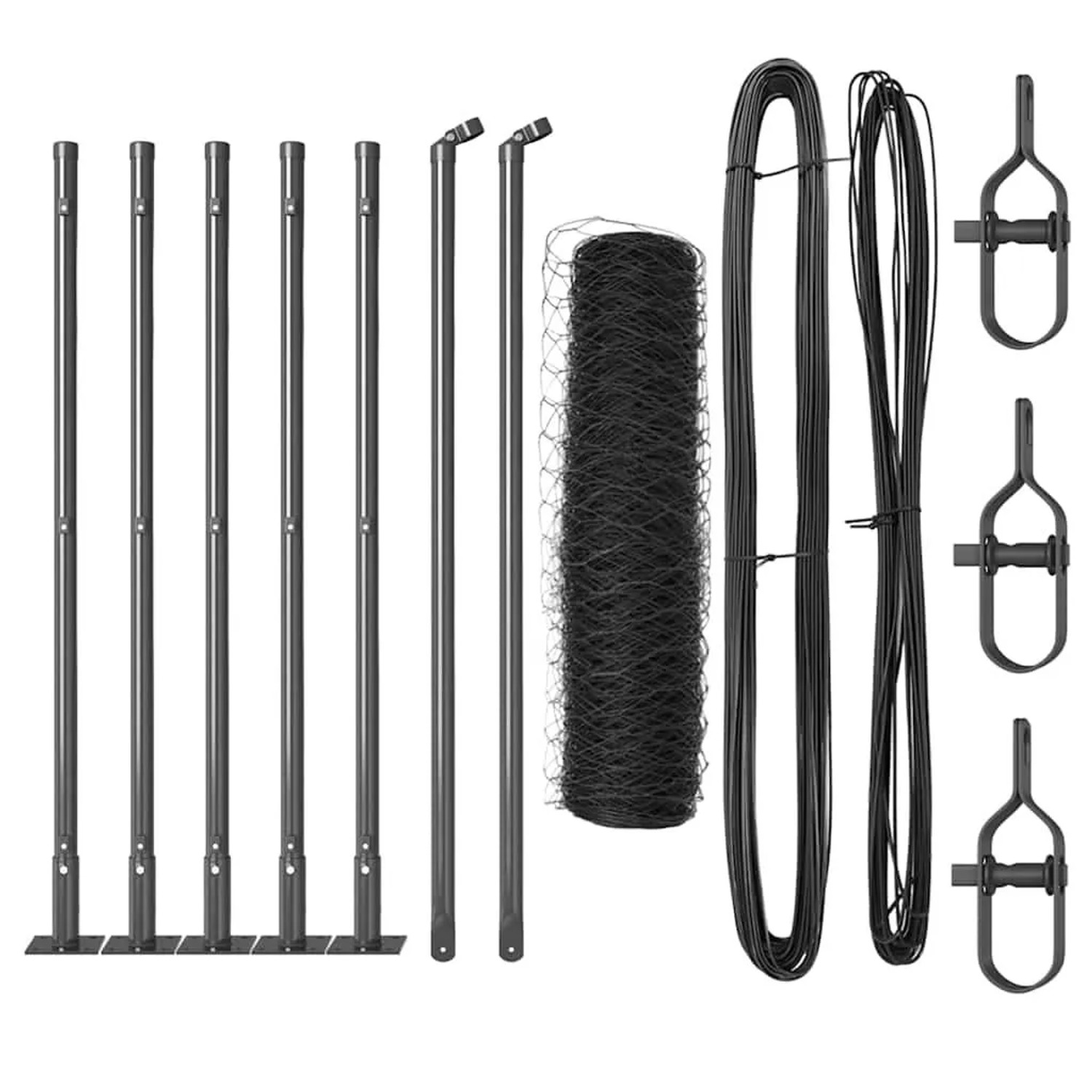 vidaXL Zaunpfosten Grau 10 x 0,5 m 36 mm Mesh Stahl und PVC 3353611 günstig online kaufen