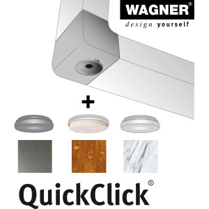 Wagner Designrahmen U-Form schwarz mit QuickClick-System für Möbelgleiter.