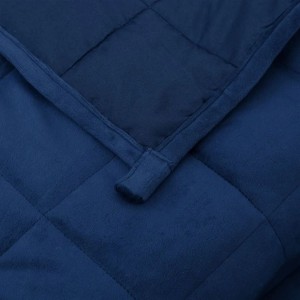 Blaue vidaXL Gewichtsdecke (155x220 cm, 11 kg) mit gestepptem Muster.