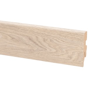 Sockelleiste Eiche Michigan, 60x20x2600 mm, mit Kabelführung für Laminat und Parkett.