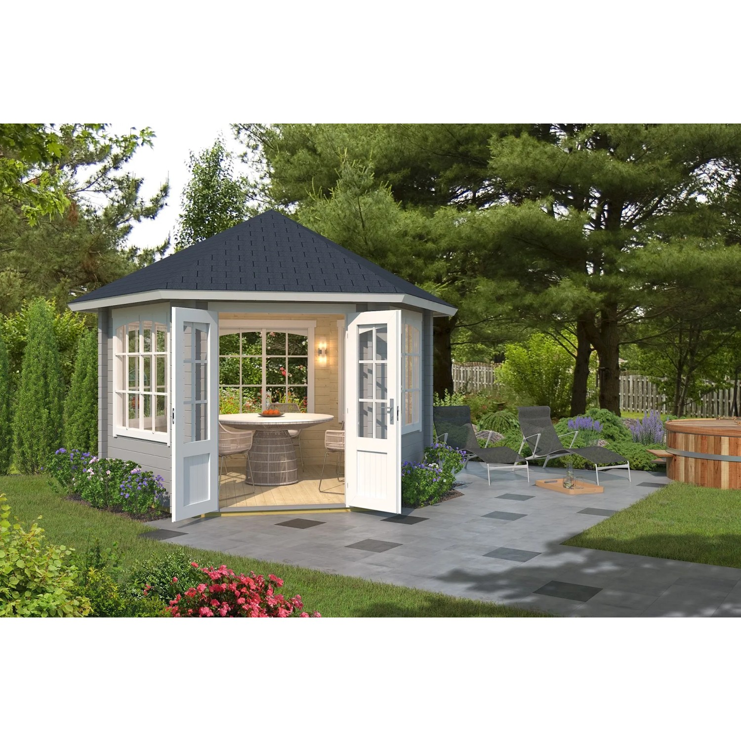 Lasita Pavilion Ilmenau 350 cm x 303,1 cm Lichtgrau