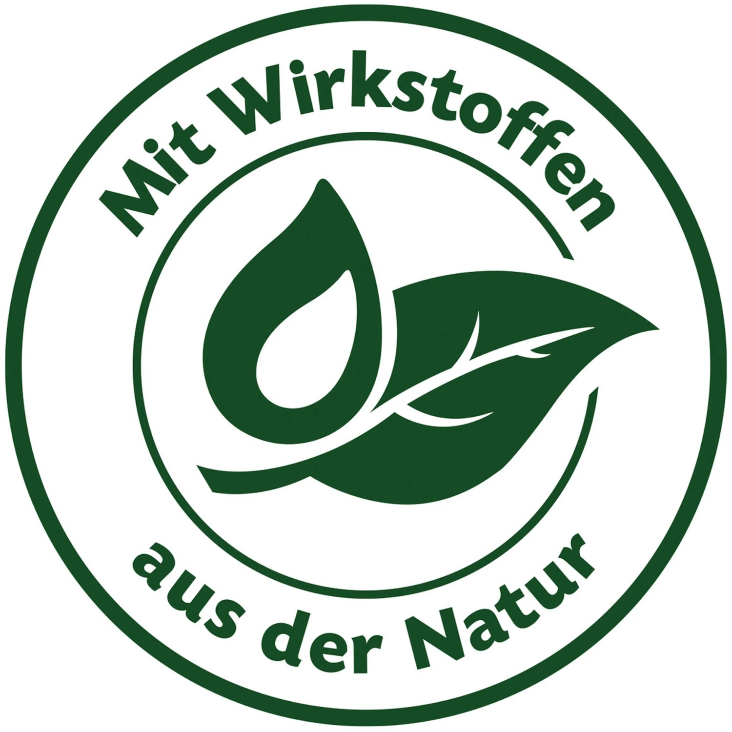 Symbol für Compo Insektenmittel Prev-AM: Tropfen und Blatt im Kreis, "Mit Wirkstoffen aus der Natur".