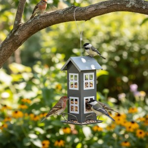 Relaxdays Vogelhaus Eisen Grün zum Aufhängen 26 cm x 12 cm x 12 cm 0,5 kg