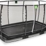 Schwarzes EXIT Allure Premium Bodentrampolin 214x366 cm mit Sicherheitsnetz.