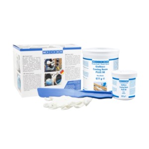 WEICON Giessharz Plus 90 1 kg Set mit Harz, Härter, Spatel und Handschuhen.