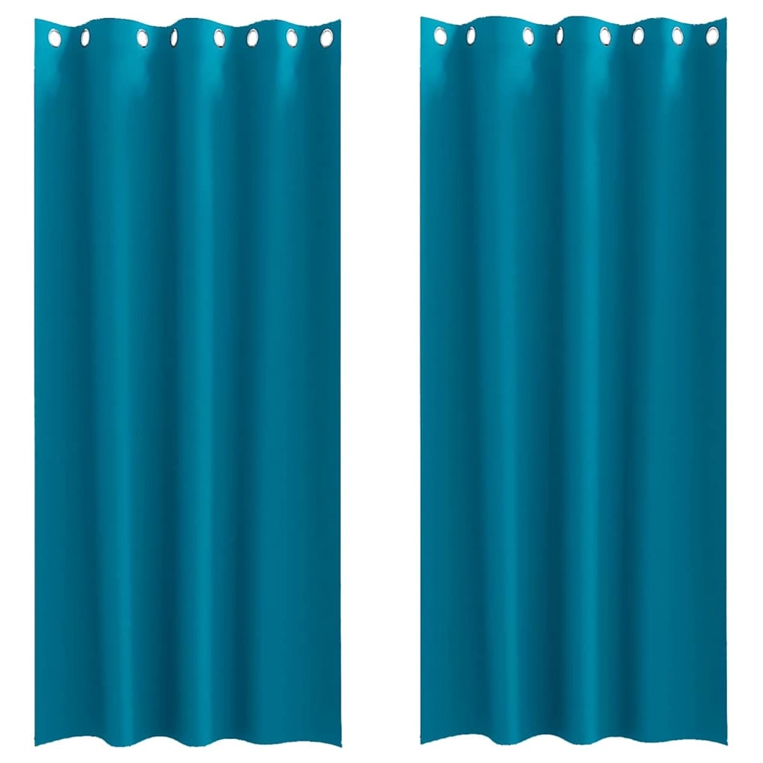 vidaXL Verdunkelungs-Vorhänge mit Ringen Türkis Polyester 4107422 günstig online kaufen