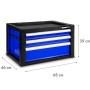 EBERTH Werkstattwagen, leer, mit 3 Schubladen, blau. Werkzeugwagen aus Metall mit Doppelwand.