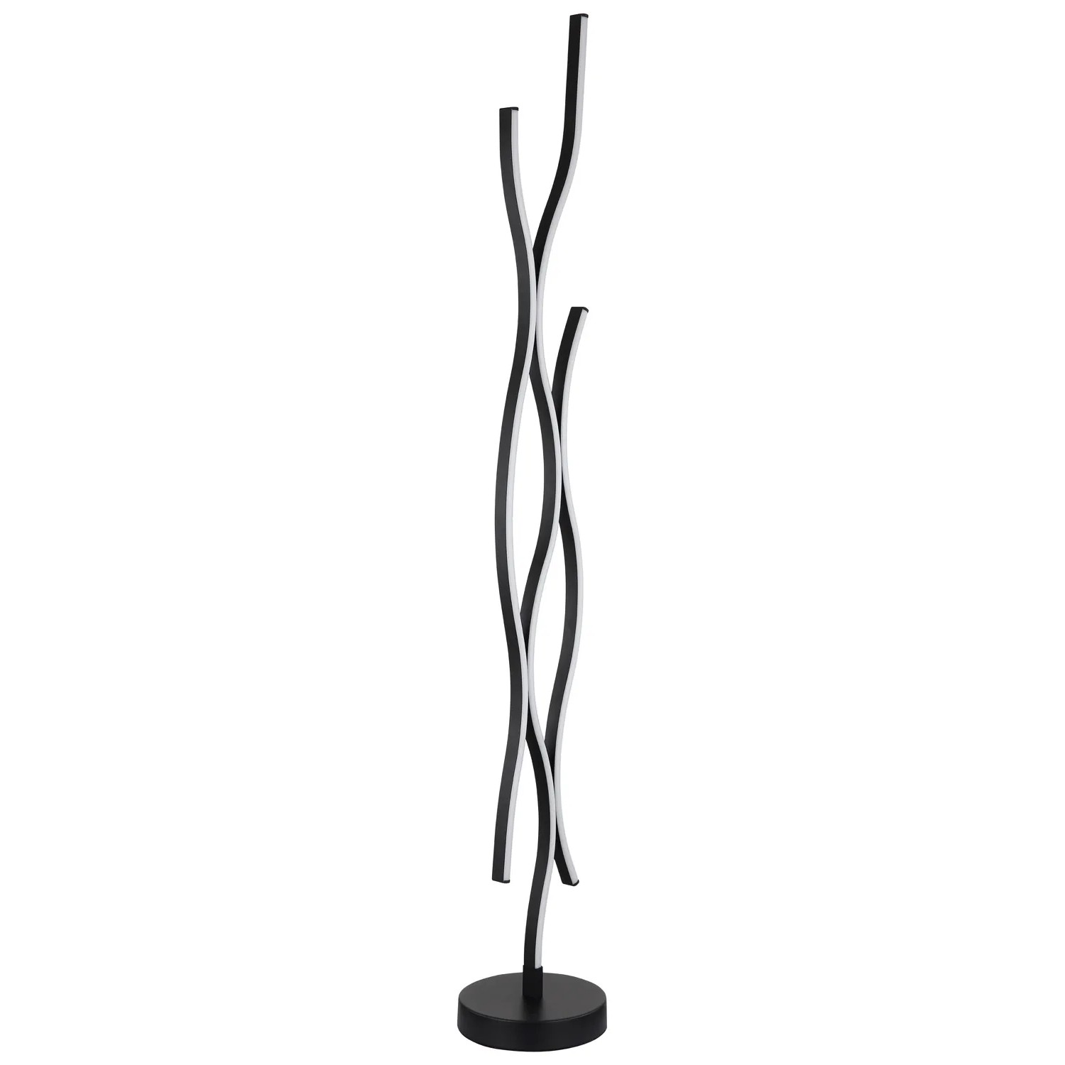 Moderne LED-Stehleuchte Geronimo in Schwarz, Design-Lampe für Wohnräume.