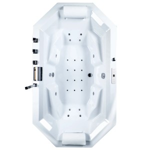 Weißer Basera® Indoor Podest-Whirlpool Bora Bora Classic 200x115 cm von oben.