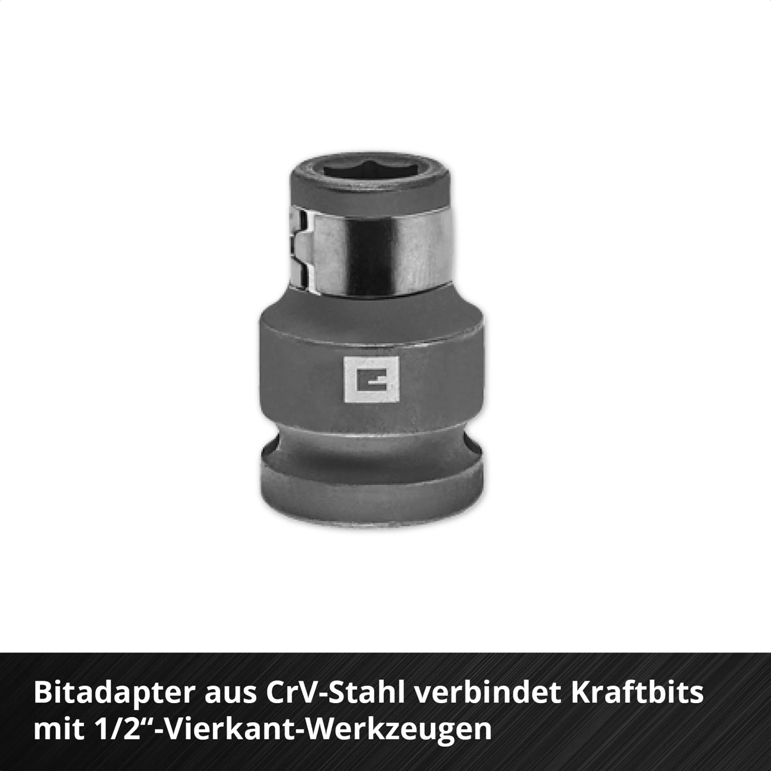 Einhell Bit-Adapter für 1/2 Zoll Werkzeug, Teil des KFZ Impact Stecknuss Bit Sets.