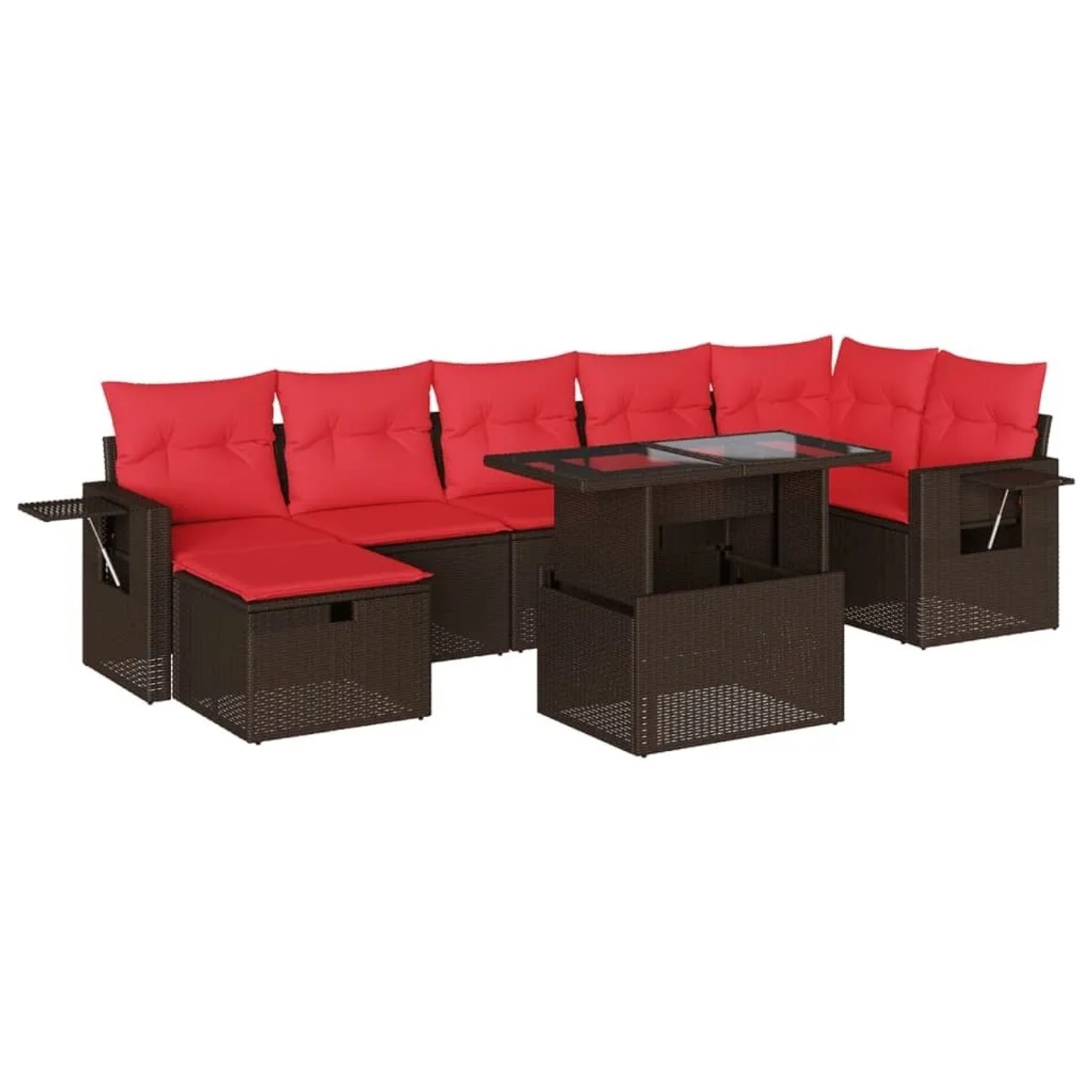 vidaXL 8-Tlg Gartensofa-Set mit Kissen Braun Polyrattan 3274994 günstig online kaufen