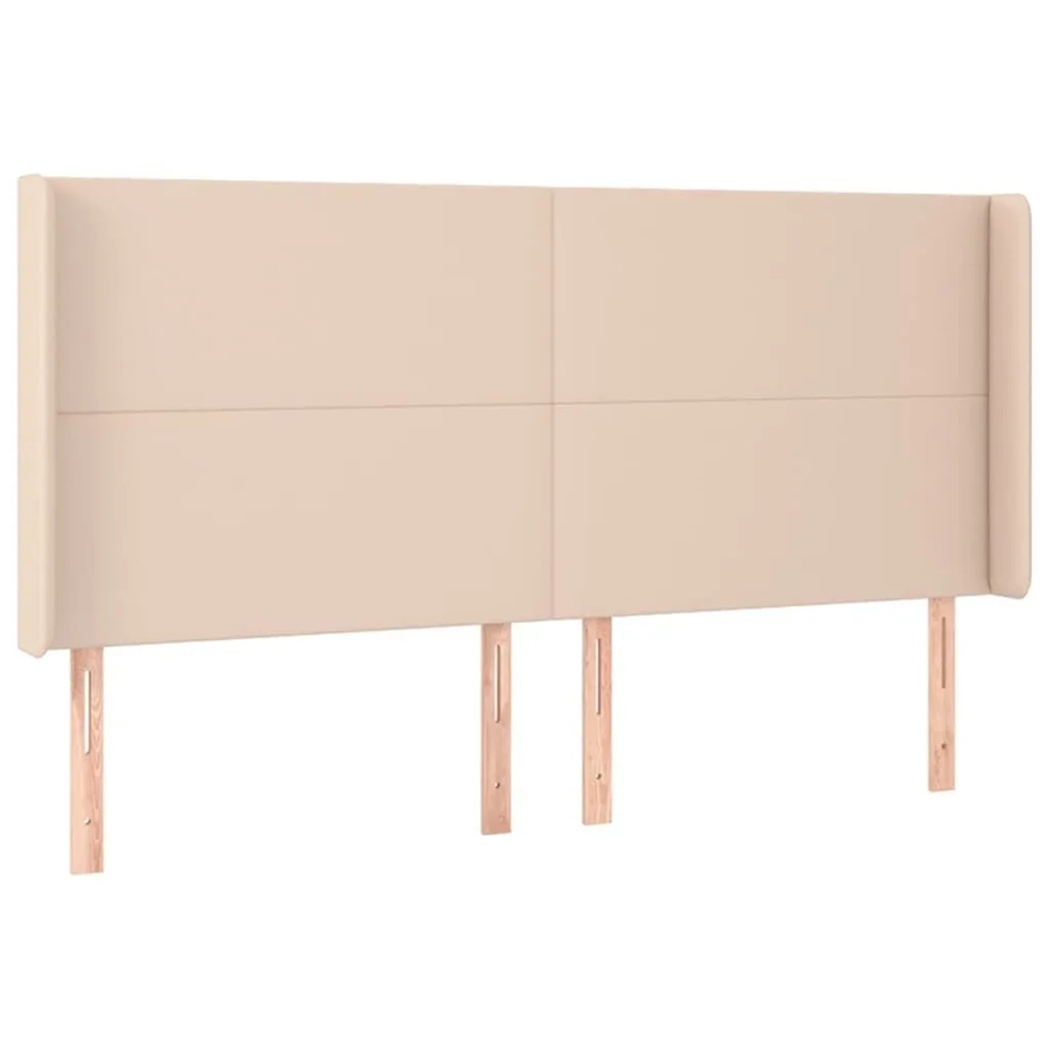 vidaXL Kopfteil mit Ohren Cappuccino-Braun 203x16x118/128cm Kunstleder 3119413