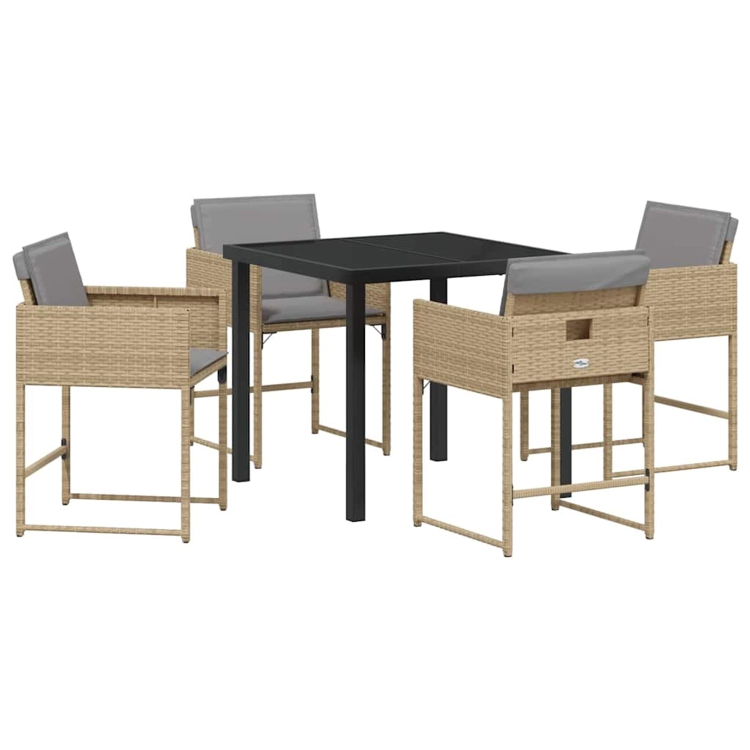 vidaXL Garten Essgruppe mit Kissen 5-Tlg Beige Poly Rattan 3380028 günstig online kaufen
