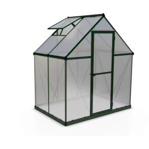 CANOPIA Gewächshaus Mythos 2,3 m² mit Fundamentrahmen, Hohlkammerplatten und Dachfenster.