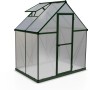 CANOPIA Gewächshaus Mythos 2,3 m² mit Fundamentrahmen, Hohlkammerplatten und Dachfenster.