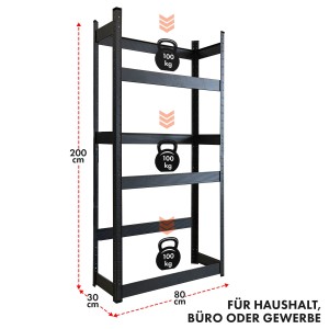 KARAT Flaschenkastenständer Osaka, Getränkekistenregal für 6 Kästen, 200x80x30cm, Stahl, schwarz