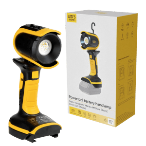 LED's Work Arbeitsleuchte, 18V Akku-Lampe für Werkzeug, 500lm, mit Adaptern für Makita, Bosch, Einhell, CAS