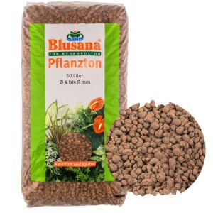 Blusana Blähton 4-8mm, 50L Sack. Pflanzsubstrat für Hydrokultur, Bodenauflockerung und Drainage.