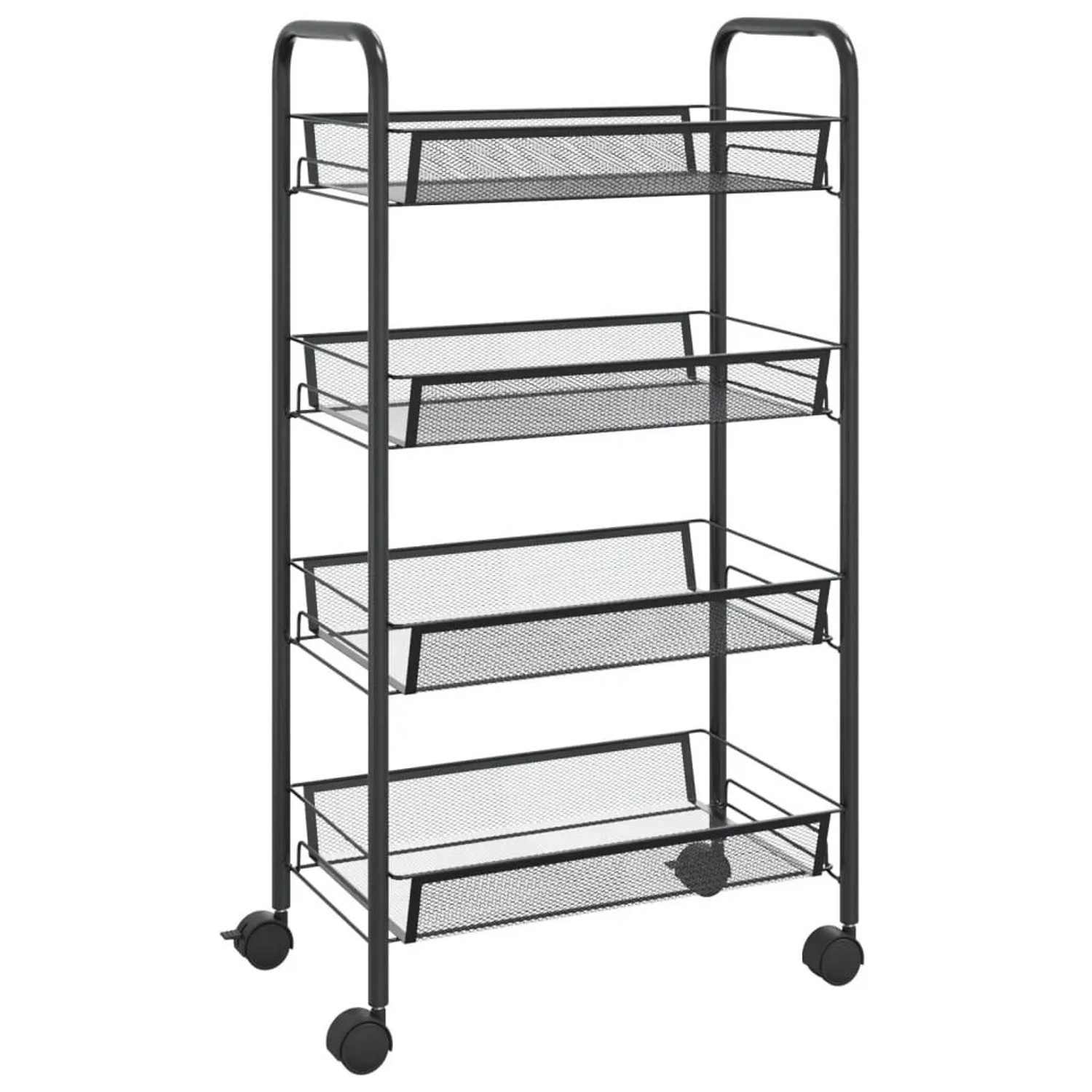 vidaXL Küchenwagen 4 Etagen Schwarz 46x26x85 cm Eisen 336325