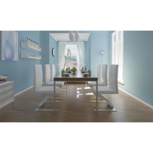 vidaXL Esszimmerstühle 6 Stk Weiß Kunstleder 160566