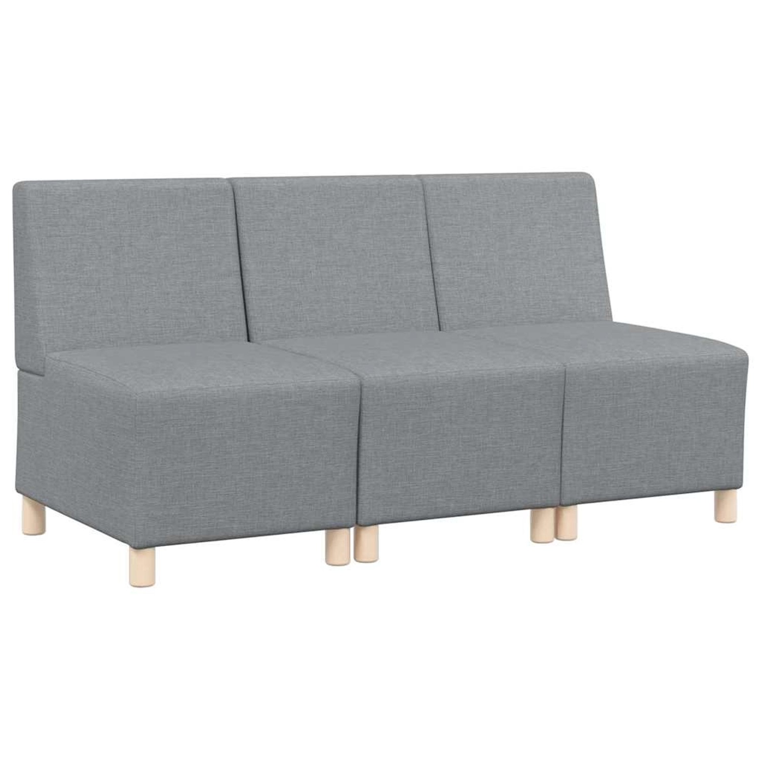 vidaXL Modulares Sofa ohne Armlehnen 3 Stk Hellgrau 55 x 74 x 82 cm Stoff 3 günstig online kaufen